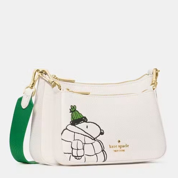 kate spade Handbags - 🔥Kate Spade Peanuts Snoopy Duet Small Leather Crossbody Bag Cream/Multi NWT